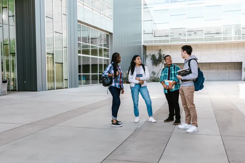College students on a university campus
